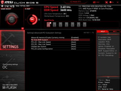 Resizable BAR settings on the MSI Prestige X570 Creation motherboard.