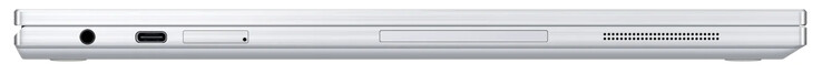 Left side: audio combo, USB 3.2 Gen 1 (Type-C, Power Delivery, DisplayPort), microSD card reader