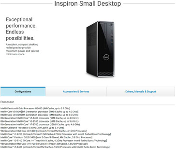 Core i3-9100 CPU option in Dell Inspiron desktop. (Source: Dell)