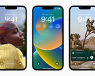 The vibrant new lock screen experience in iOS 16 Beta 1 (Image source: Apple) 
