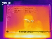Heatmap of the front of the device at idle