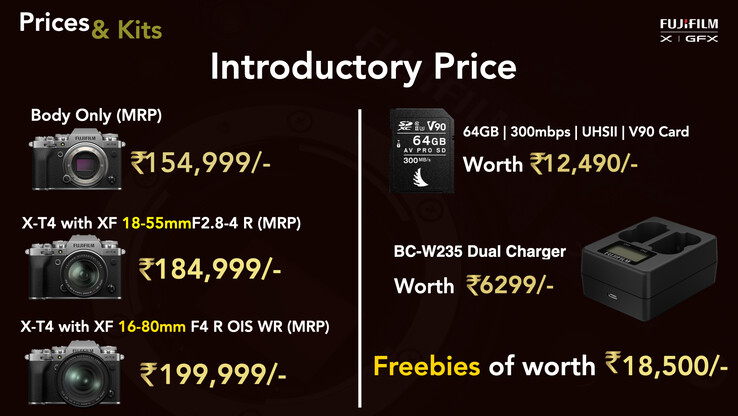 Fujifilm X-T4 India pricing. (Image Source: Fujifilm)