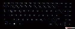 Keyboard of the HP Envy x360 13 (illuminated)