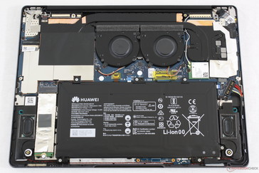 MateBook 13 has an "inverted" positioning for the fans and heat pipes