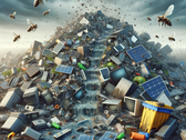 Huge piles of old smartphones, laptops, TVs, solar panels and other electronics threaten our planet according to the ITU & UN Global e-Waste Monitor Report for 2024. (Source: AI image Dall-E 3)