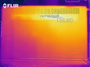 Heat map of the underside of the device at idle