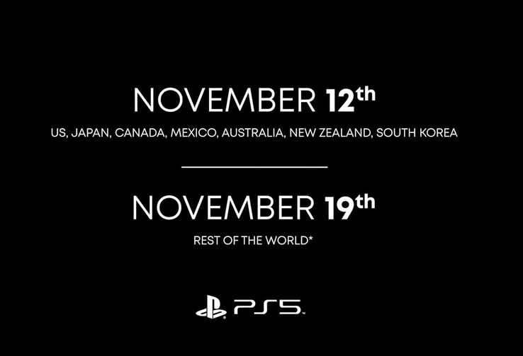 PS5 release dates