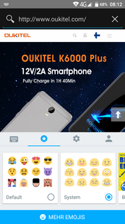 Oukitel K6000 Plus - switching between Android and standard Emojis