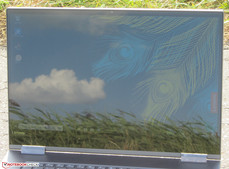 The Yoga 730 outside (shot in direct sunlight; the sun is behind the device)