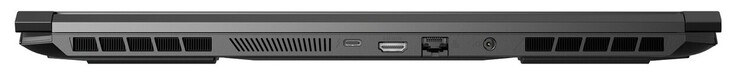Rear: 1x Thunderbolt 3 (incl. DP, no PowerDelivery), HDMI, GigabitLAN, power connector