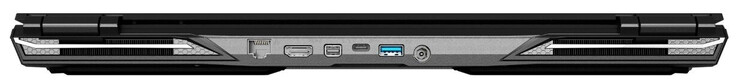 Back: Gigabit Ethernet, HDMI 2.0, Mini DisplayPort 1.4, USB 3.2 Gen 2 (Type-C; DisplayPort), USB 3.2 Gen 1 (Type-A), power supply