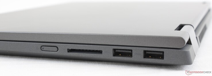 Right: Power button, SD card reader, 2x USB-A 3.1 Gen. 1