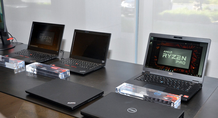 AMD Ryzen Pro laptops from Lenovo and Dell (Image: Nico Ernst)