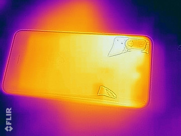 Heat map of the back of the device under load