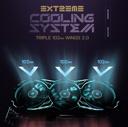 3x 102-mm fans for the KFA2 GeForce RTX 4090 SG