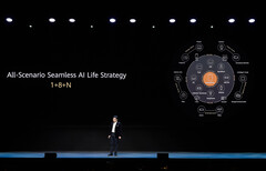Huawei&#039;s CEO Richard Yu unveils the OEM&#039;s new ecosystem branding. (Source: Huawei)