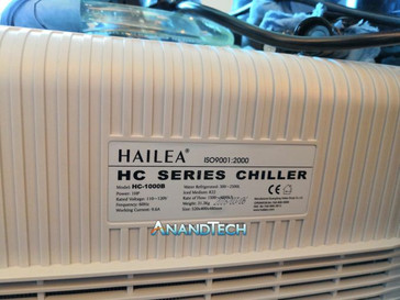 The water chiller used in the demo system (Source: Anandtech)