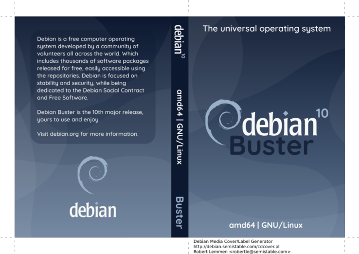 Debian 10 "buster" CD/DVD cover (Source: Debian Wiki)