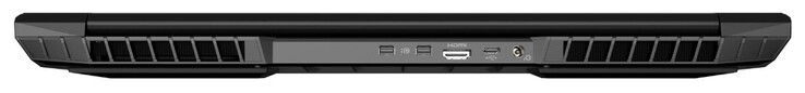 Back: 2x Mini DisplayPort, HDMI, USB 3.2 Gen 1 (Type-C), power supply