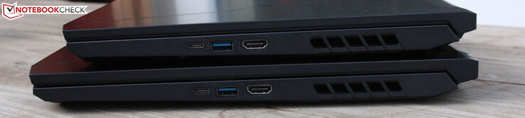 Thunderbolt is not on board, only one Type-C and three Type-A USB 3.1 Gen1