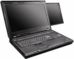The ThinkPad W700DS with its built-in second display.