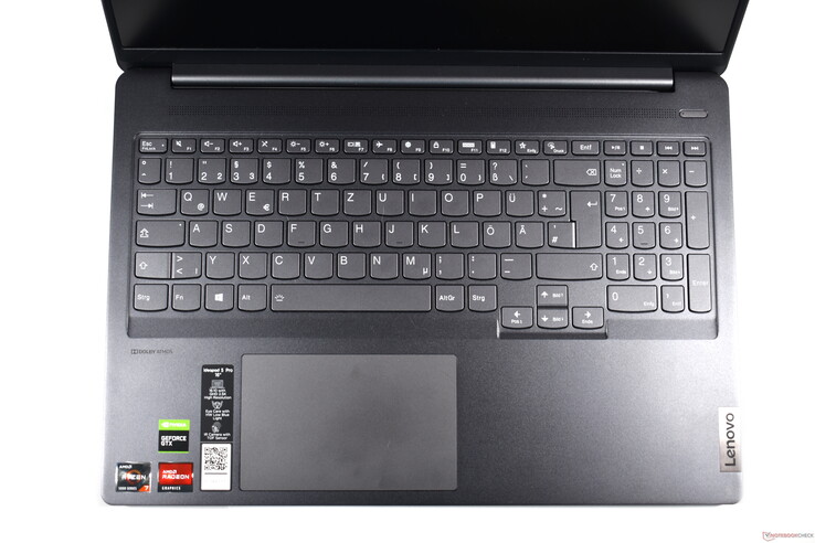 Keyboard area of the Lenovo IdeaPad 5 Pro 16ACH