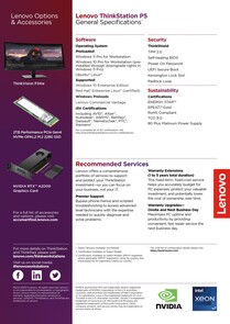 Lenovo ThinkStation P5 - Specifications contd. (Image Source: Lenovo)
