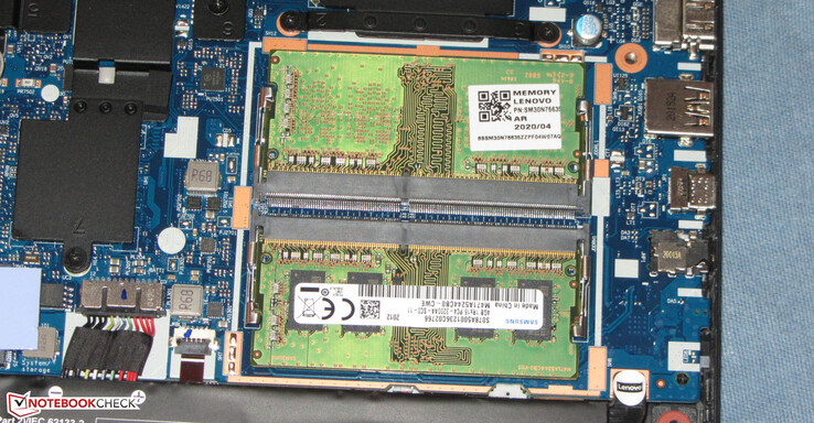 Two RAM slots are available. Memory runs in dual-channel mode.
