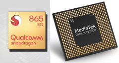 Qualcomm Snapdragon 865 vs. MediaTek Dimensity 1000. (Image source: Gizguide/AnandTech - edited)