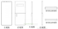The &quot;Xiaomi clamshell foldable&quot; patent. (Source: TigerMobiles)