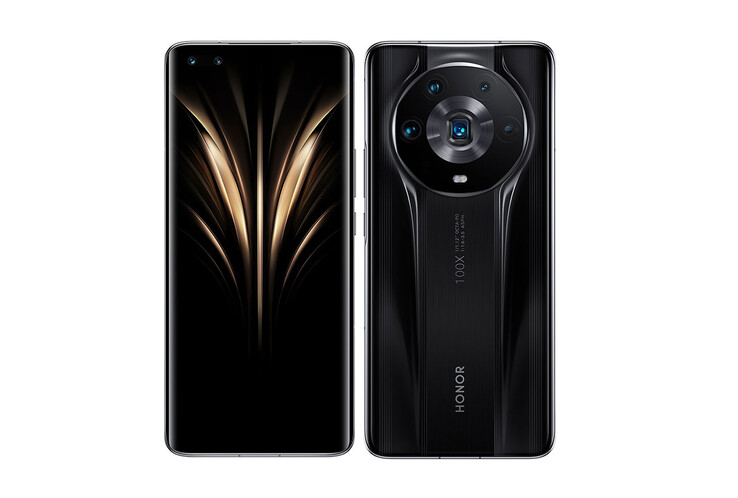 The Honor Magic4 Ultimate with its two front-facing and five rear-facing cameras. (Image source: Honor via DxOMark)