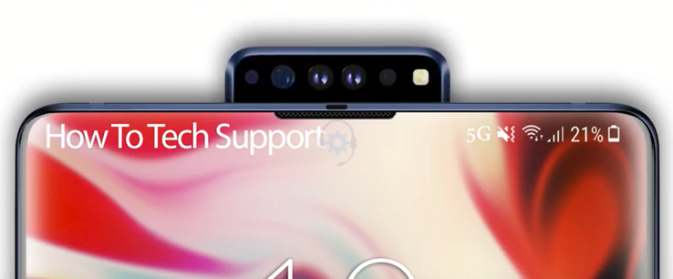 Another possible pop-up camera solution for the Note 10. (Image source: YouTube/How To Tech Support)