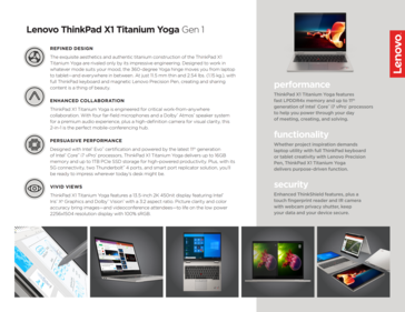 Lenovo ThinkPad X1 Titanium Gen 1 specifications