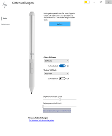 HP pen settings