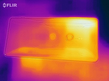 Thermal imaging photo of the back of the device under load