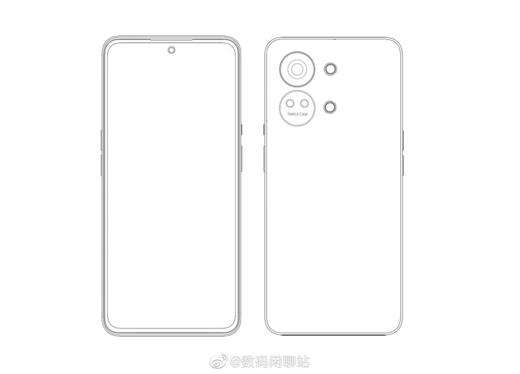 The OnePlus Nord 3's rumoured design. (Image source: Weibo)