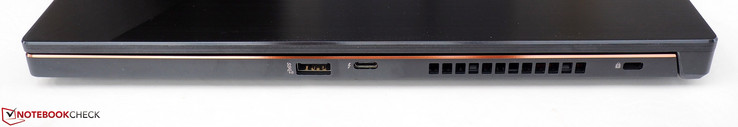 right: USB-A 3.1, Thunderbolt 3, Kensington Lock