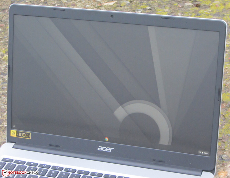Chromebook outdoors (photo taken on an overcast day)