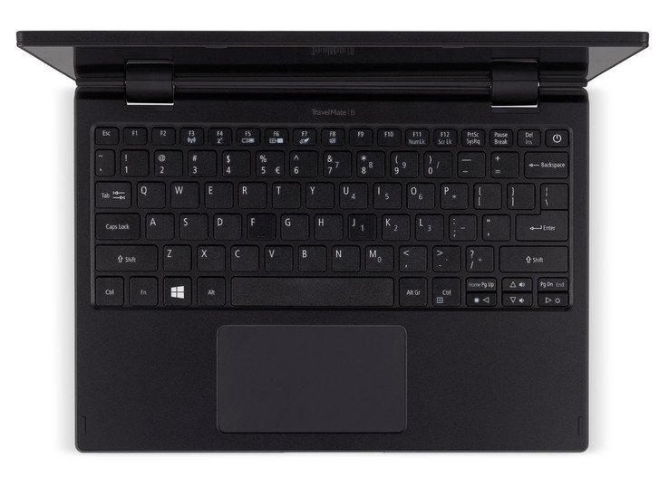 The keyboard of the Acer TravelMate Spin B1