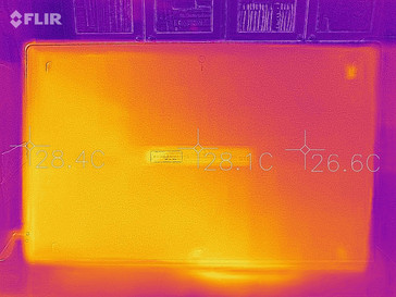 Heatmap of the top case at idle