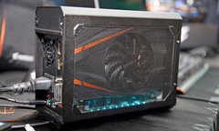 The Aorus &quot;Gaming Box&quot; is less than half the size of competing external graphics docks. (Source: LaptopMag)