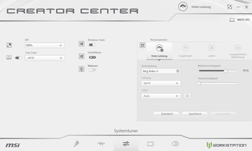 Creator Center power profile