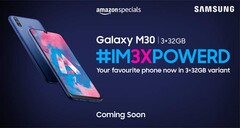 The &#039;new&#039; Samsung Galaxy M30 will be on sale soon. (Source: Amazon.in)