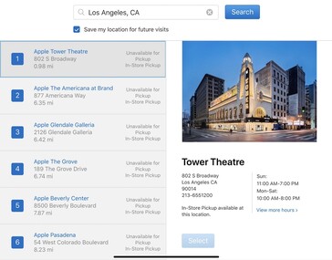 Los Angeles MacBook Pro 16 availability. (Image source: @markgurman)