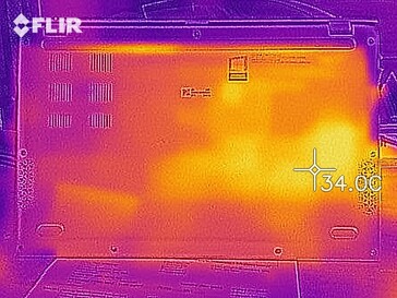 Heatmap of the bottom of the device at idle