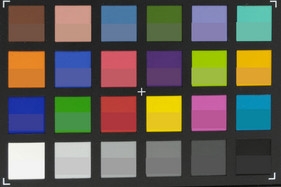 ColorChecker Passport: reference color at the bottom of each quadrant.