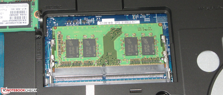 There are two RAM slots.