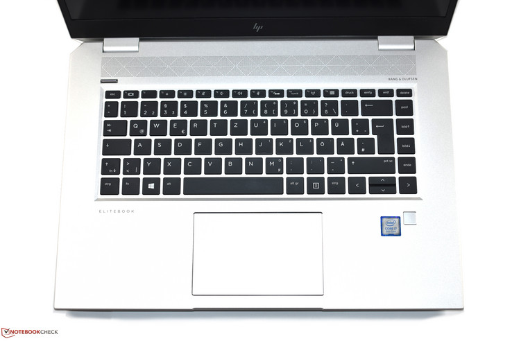 Keyboard area of the HP EliteBook 1050 G1