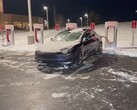 As expected, charging the Tesla Model 3 at -14 degrees takes quite a bit longer than usual (Image: Out of Specs Reviews)
