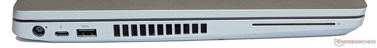 Left side: Power supply, 1x USB 3.2 Gen 1 Type-C, 1x USB 3.2 Gen 1 Type-A, air vent, smart card reader